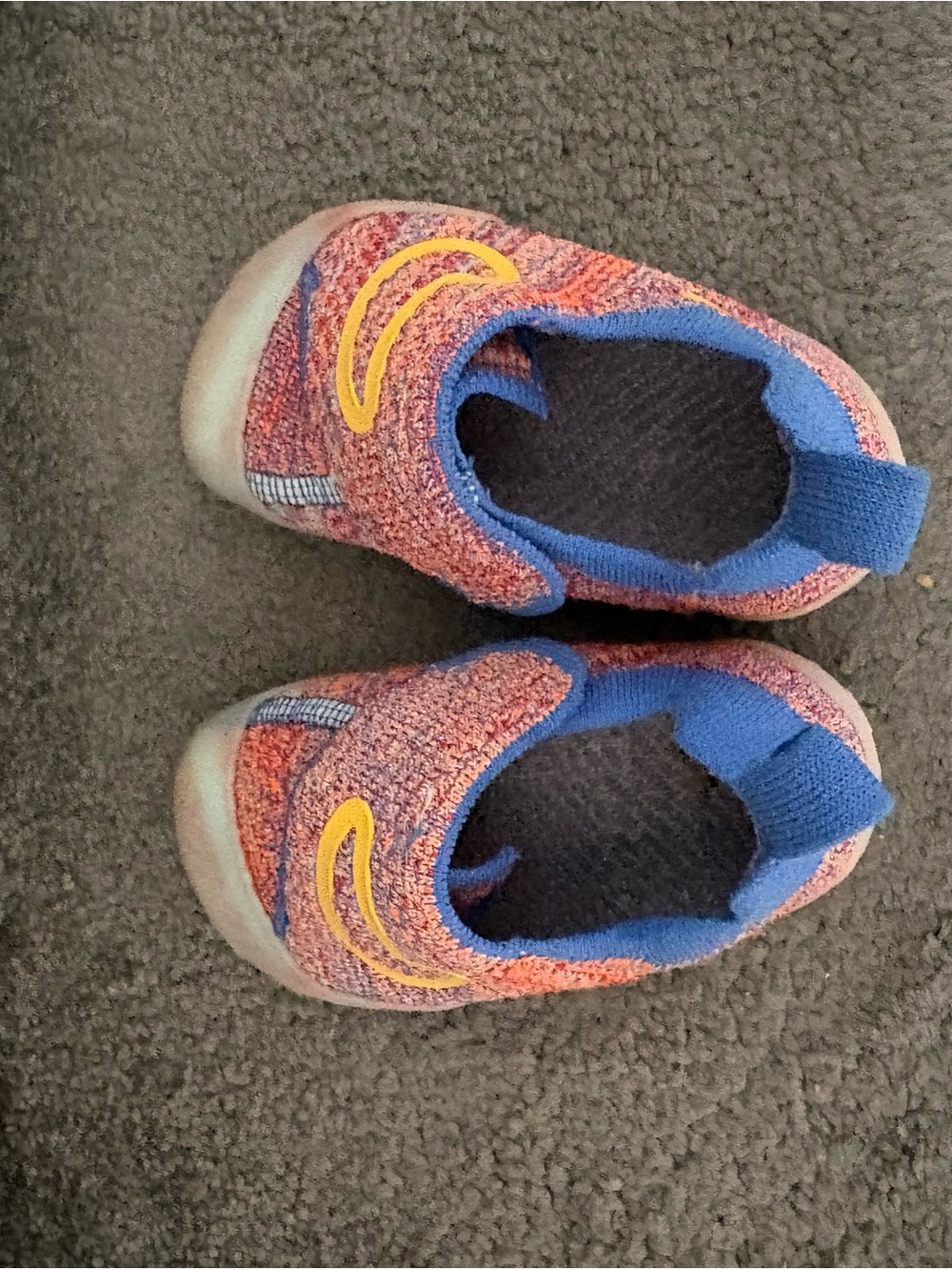 Nike Kids Slip-On Knit Sneakers in Pink, Blue & Yellow